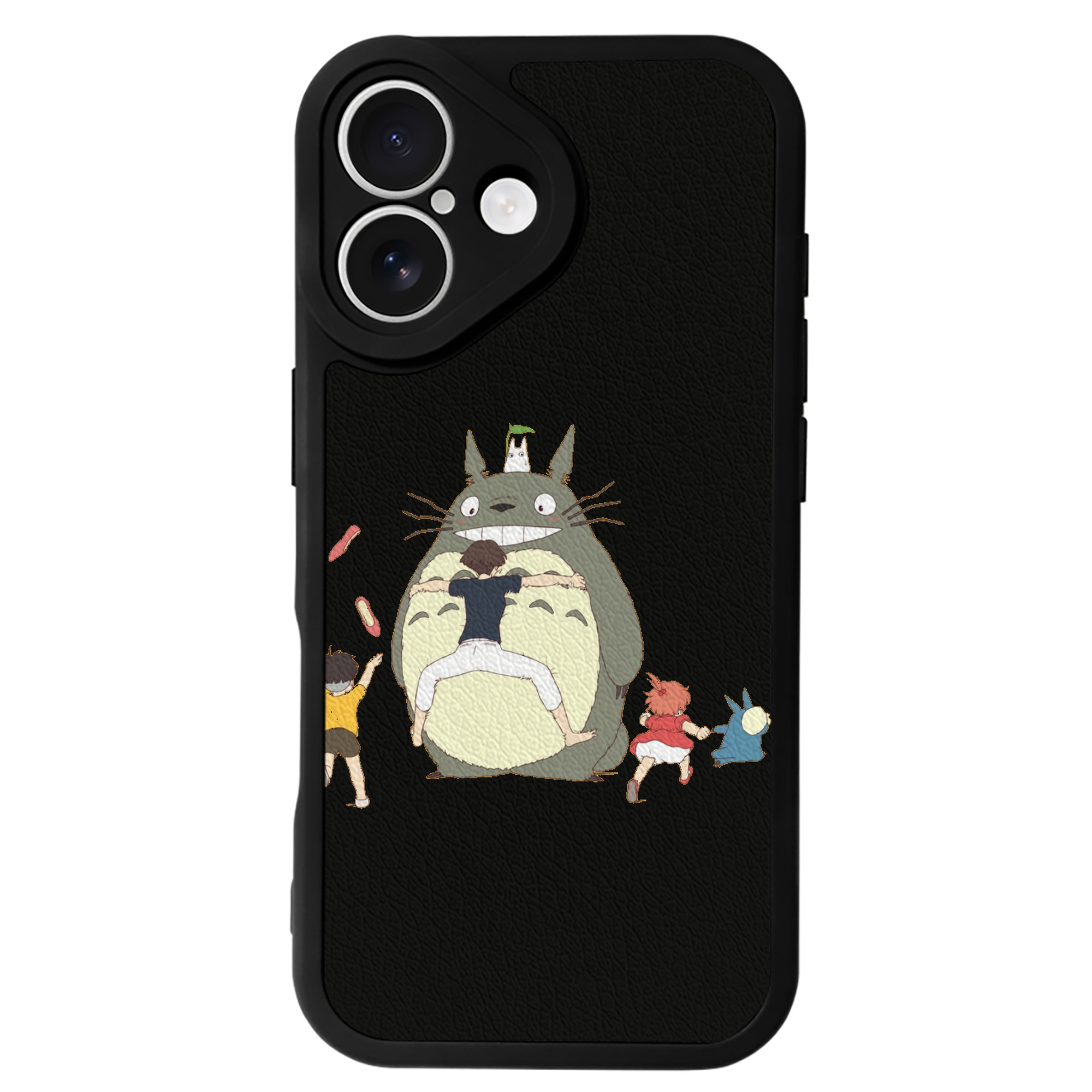 （画像用） となりのトトロ 草壁メイ 草壁サツキ My Neighbor Totoro Satsuki Kusakabe Mei Kusakabe 【iPhone 16シリーズ対応】シリコンスマホケース（レザー調） 材質：シリコン